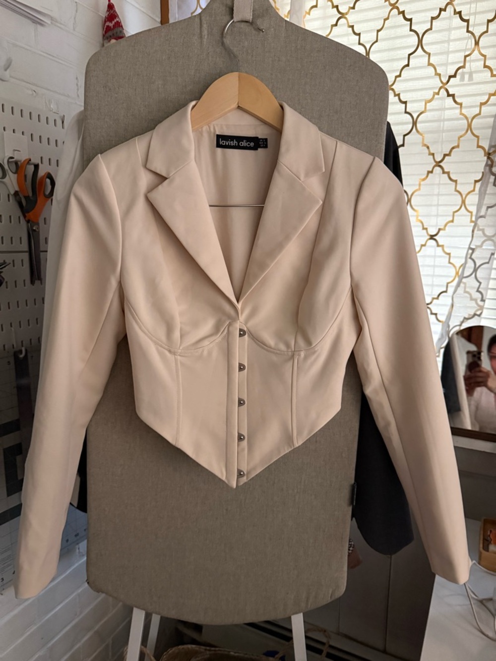 Lavish Alice Cream Corset Blazer Jacket